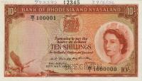 Gallery image for Rhodesia and Nyasaland p20s: 10 Shillings